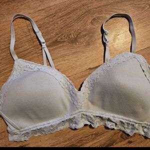 Aerie Lace Trimmed Light Blue Bralette